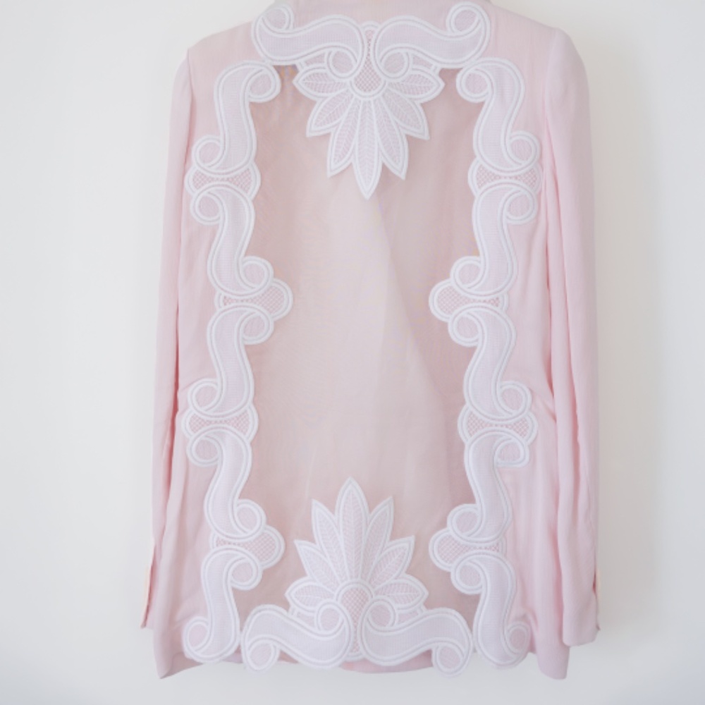ANTONIO BERARDI pale pink SPRING 2012 Blazer Sheer back Size 44